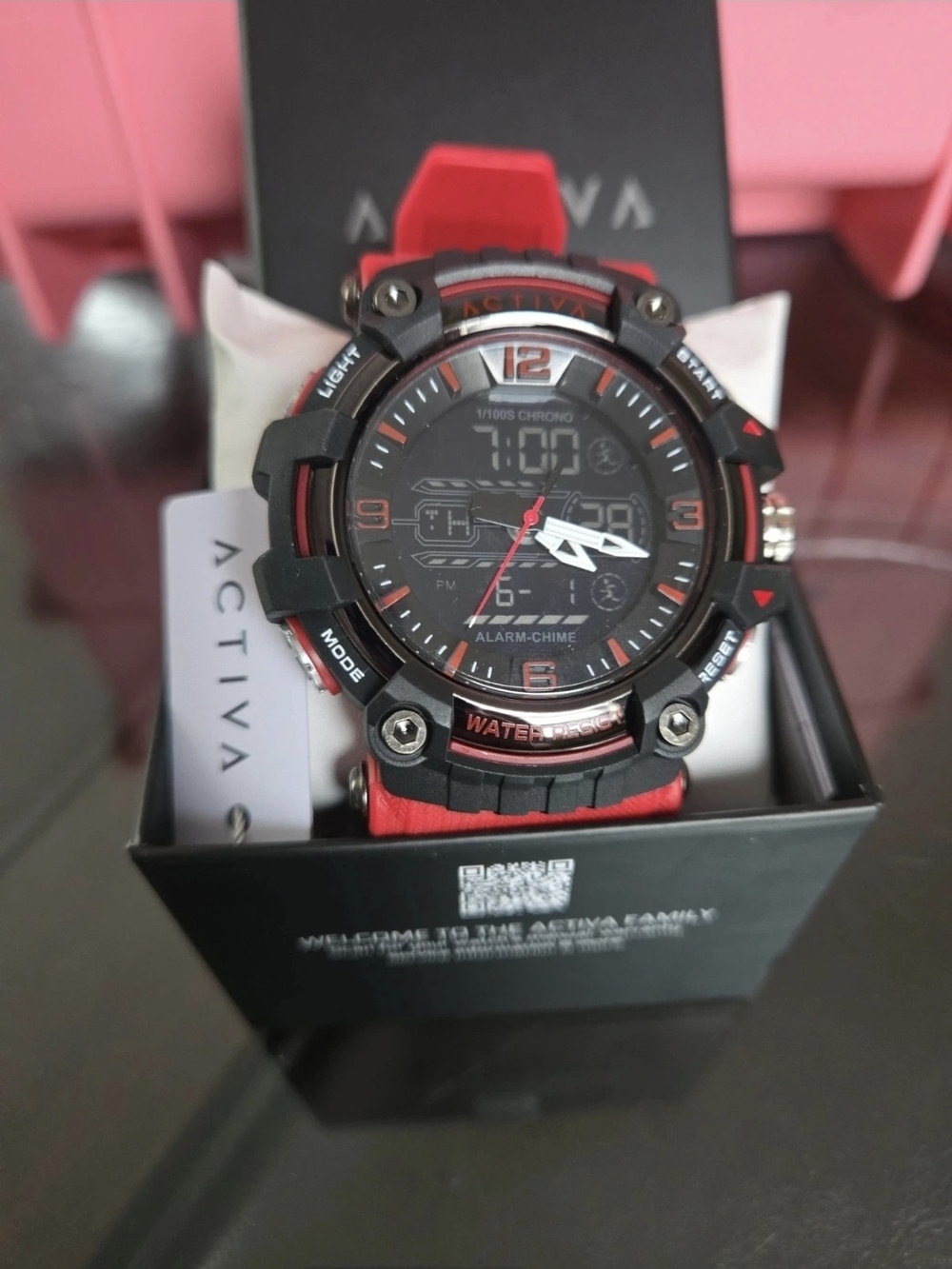 ACW8089-006 Activa By Invicta Red and Black Men's Sport Watch 58mm